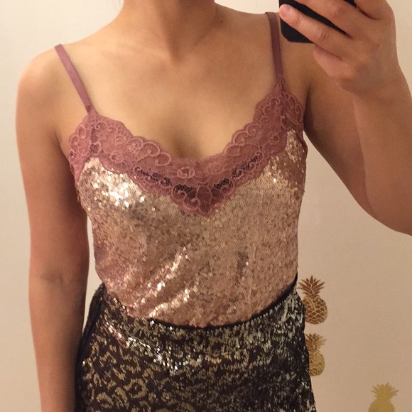 Intimissimi Sequin & lace camisole top. S - Picture 4 of 11